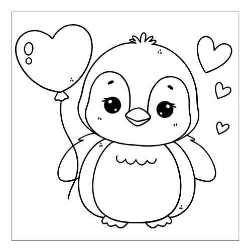 Tranh tô màu chim cánh cụt