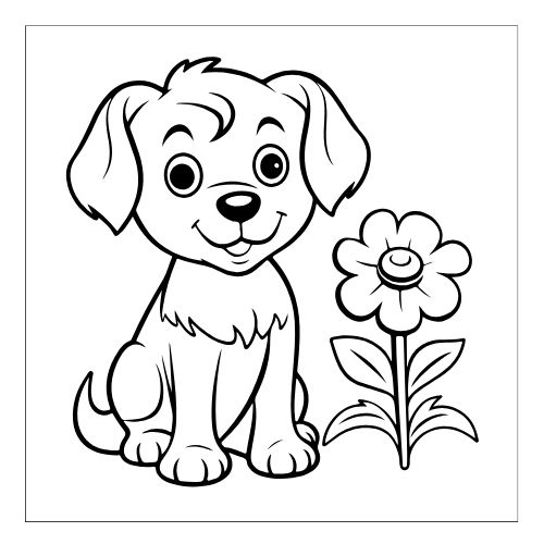 Tranh tô màu con Chó